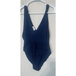 NWOT G Label Goop Gwyn Navy Blue Bodysuit M Italy Gwyneth Paltrow quiet luxury
